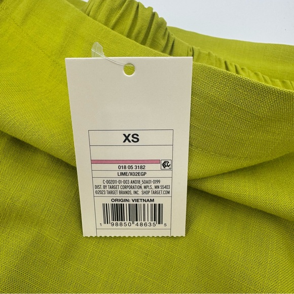 A New Day Lime Green Women's XS Tie Mini a-Line Skirt NWT - Picture 6 of 8